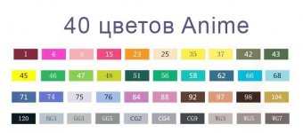 Набор маркеров спиртовых TouchFive 40 цветов Anime